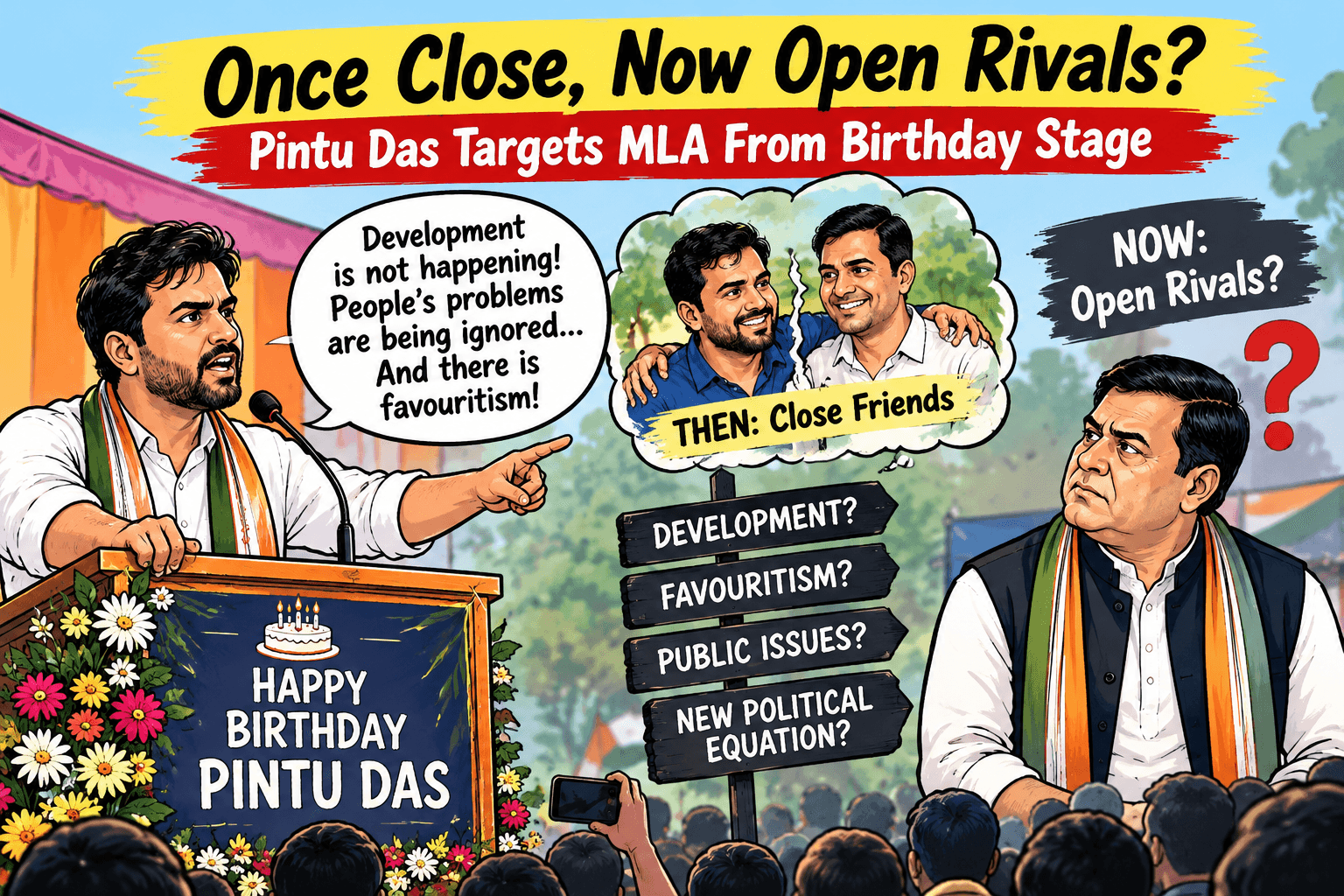 Once Close, Now Open Rivals? Pintu Das Targets MLA From Birthday Stage